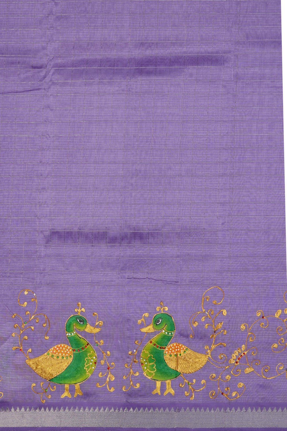 Image of Tanjore Style Hand Painted Mangalgiri Saree