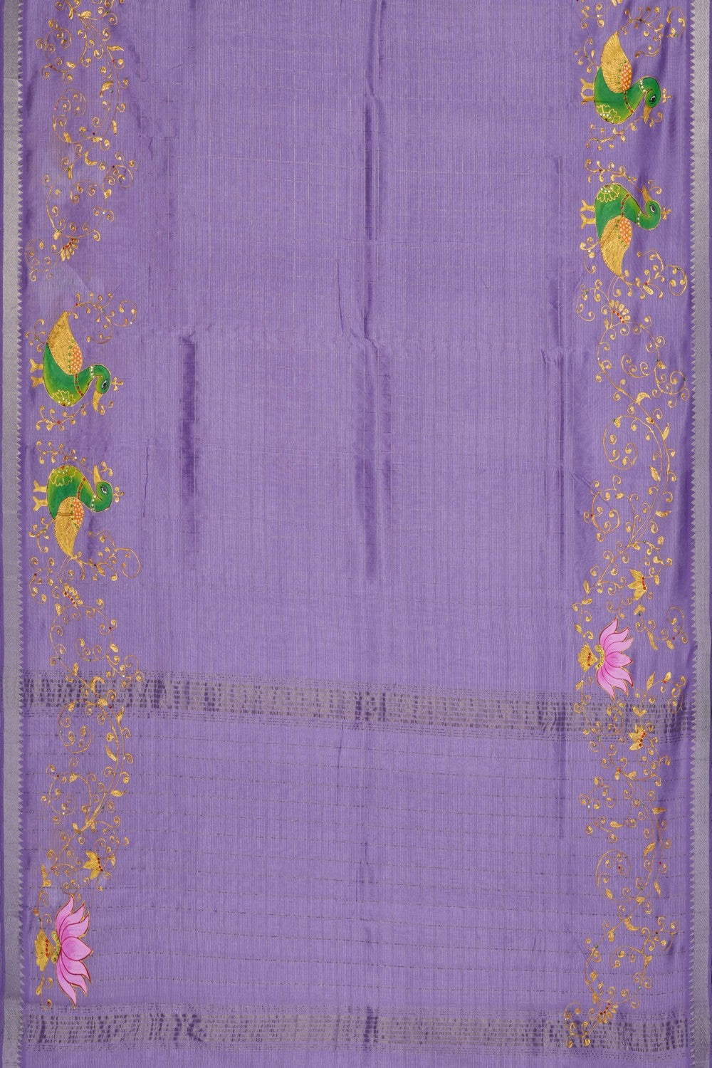 Image of Tanjore Style Hand Painted Mangalgiri Saree