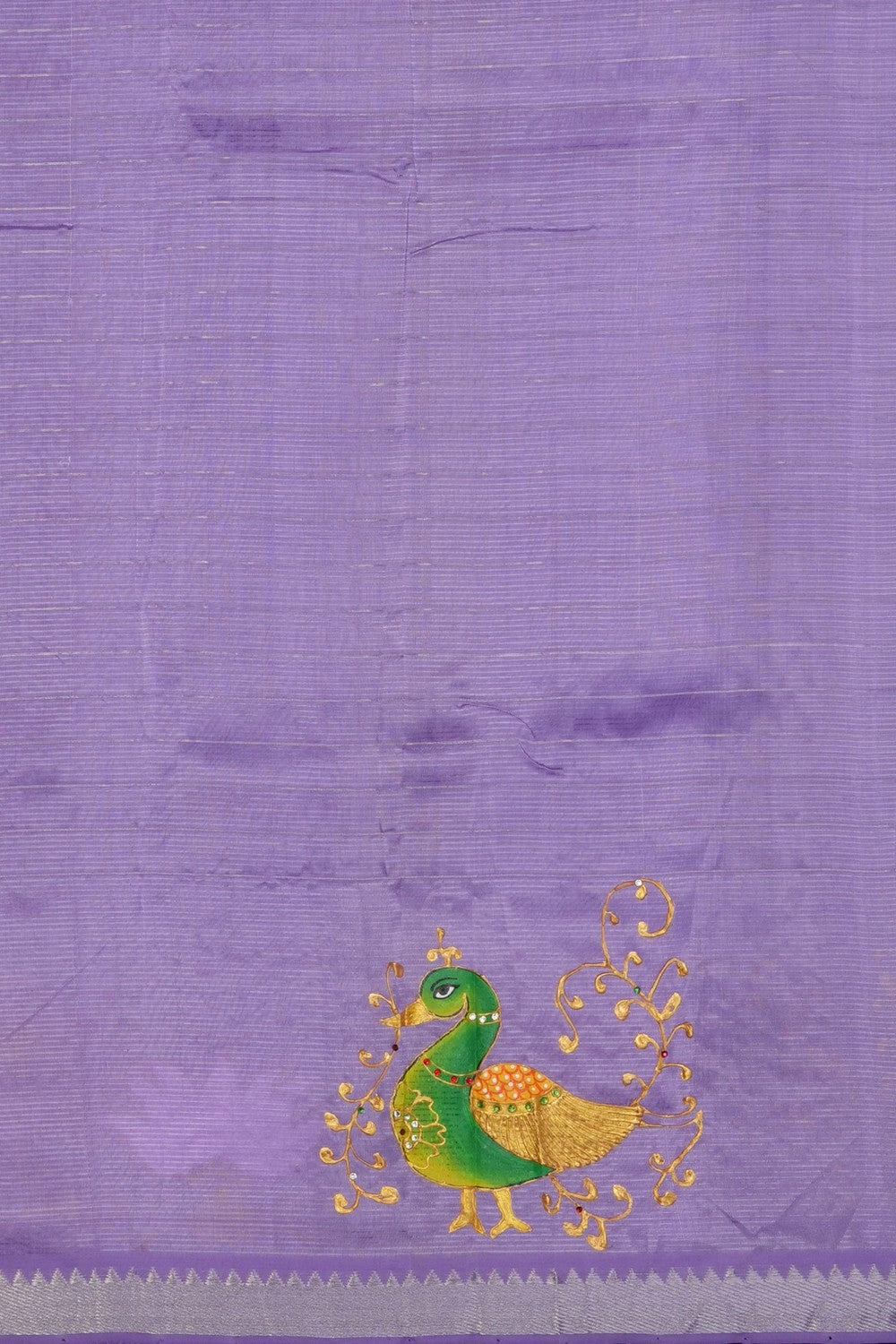 Image of Tanjore Style Hand Painted Mangalgiri Saree