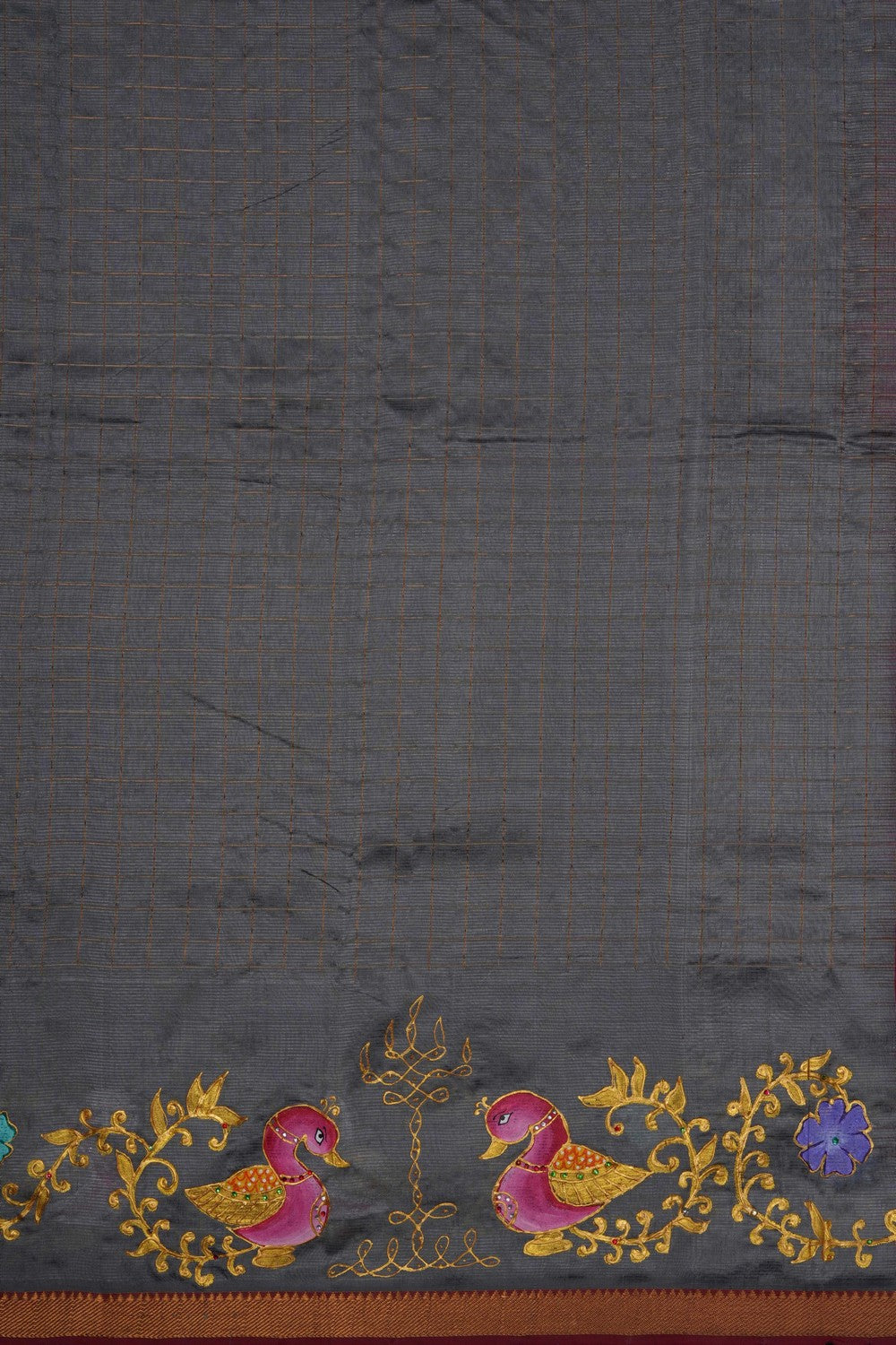 Image of Tanjore Style Hand Painted Mangalgiri Saree