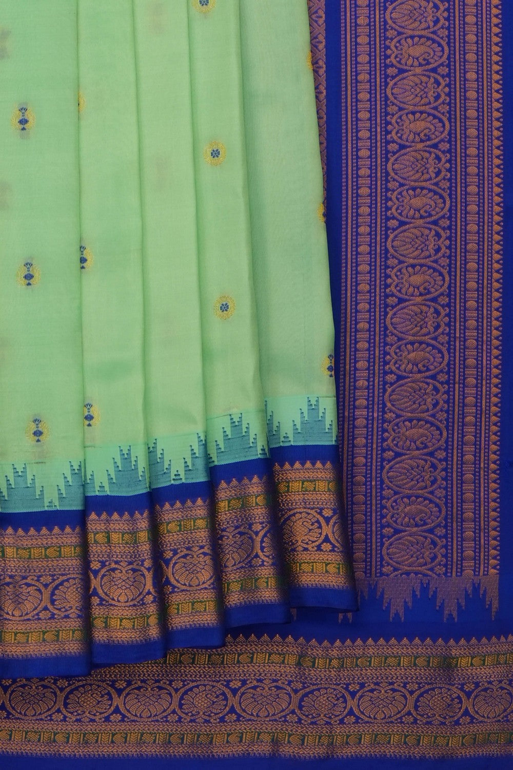 Image of Green Gadwal Silk Saree