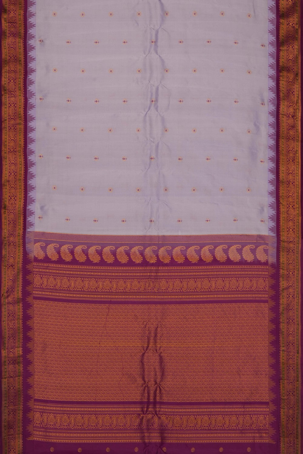 Image of Lavender-purple Gadwal Silk Saree
