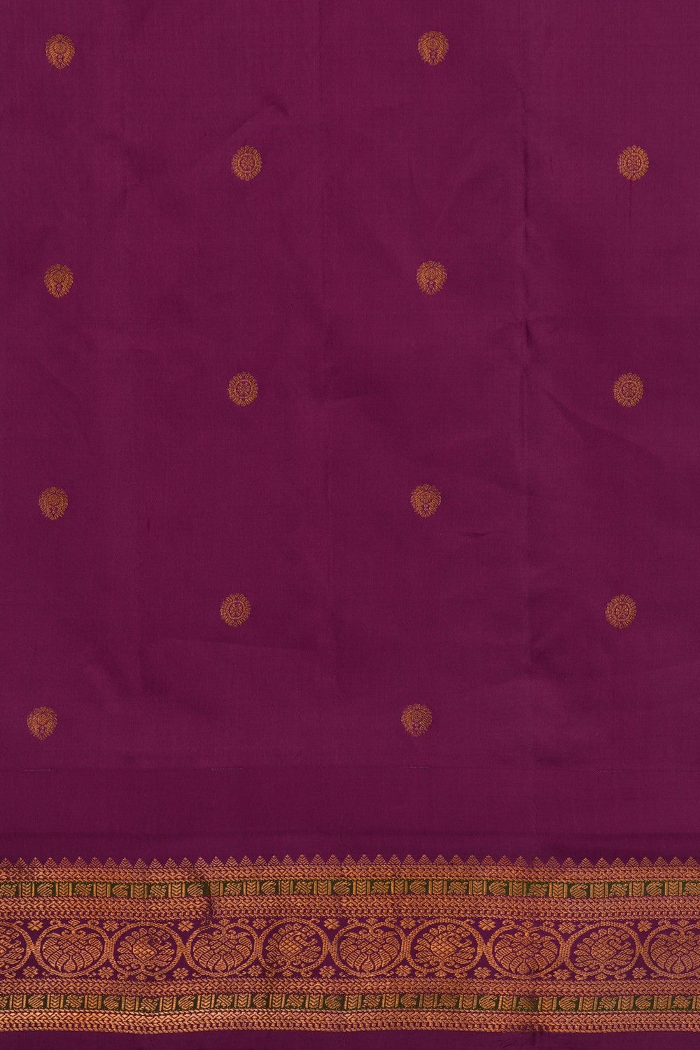 Image of Lavender-purple Gadwal Silk Saree