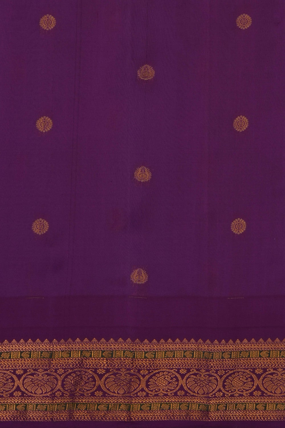 Image of Sea-Green Gadwal Silk Saree