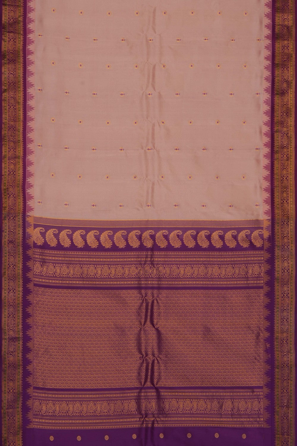 Image of Peach Gadwal Silk Saree