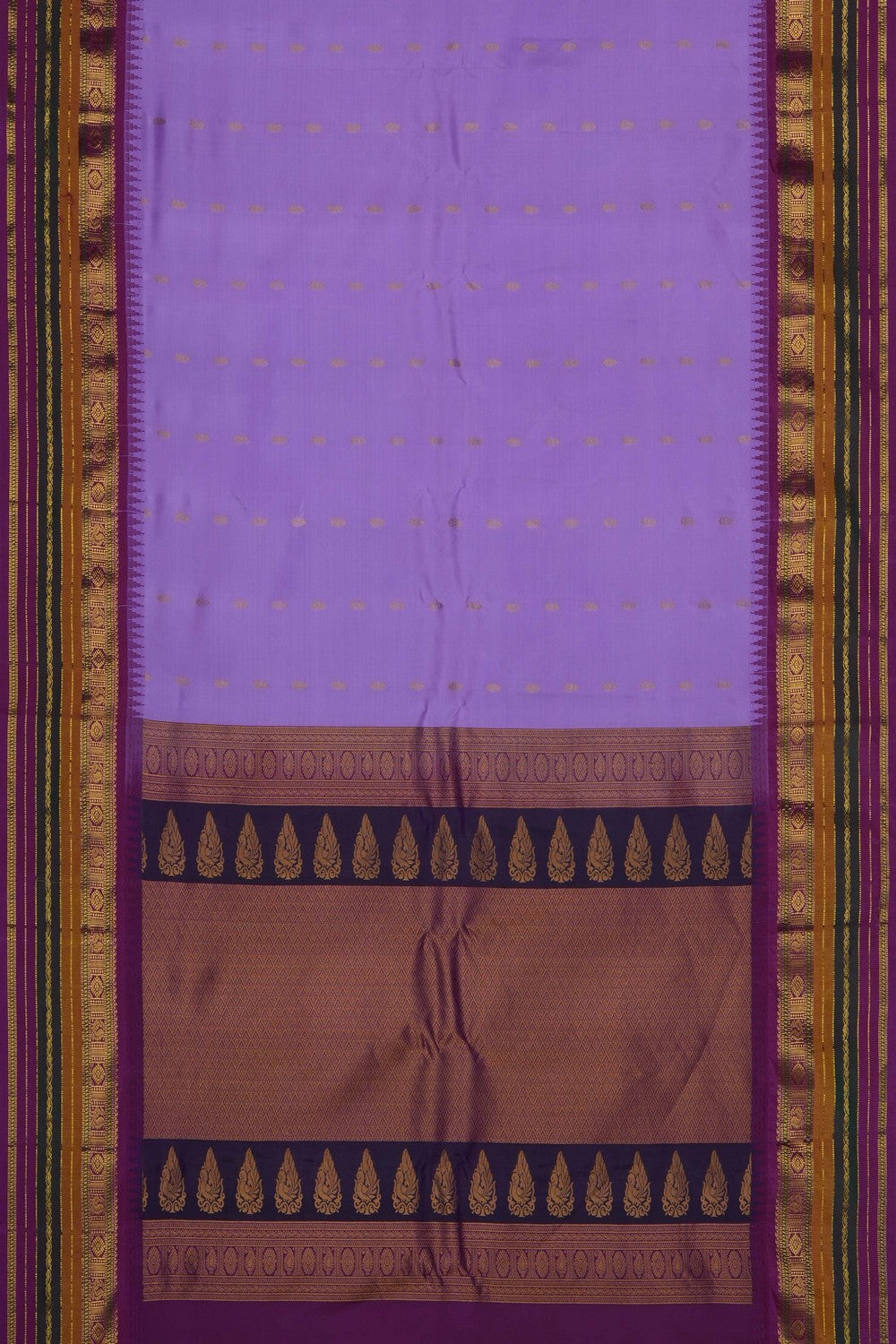 Image of Lavender-Purple Gadwal Silk Saree