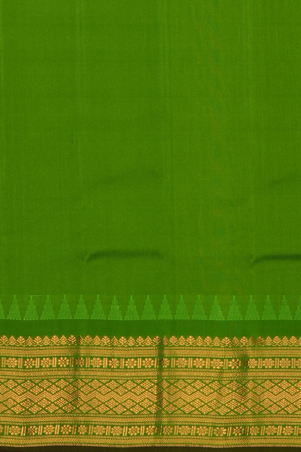 Image of Coral-Orange Gadwal Silk Saree