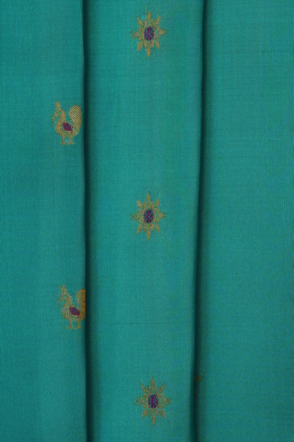 Image of Sea Green Gadwal Silk Saree
