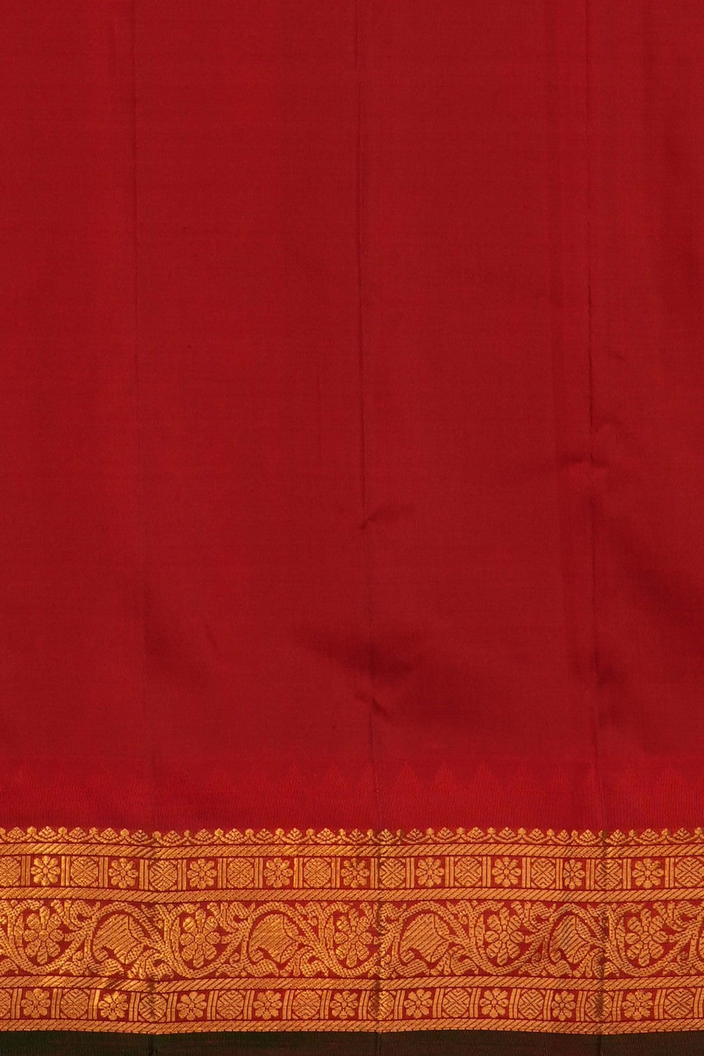 Image of Turquoise-Green Gadwal Silk Saree