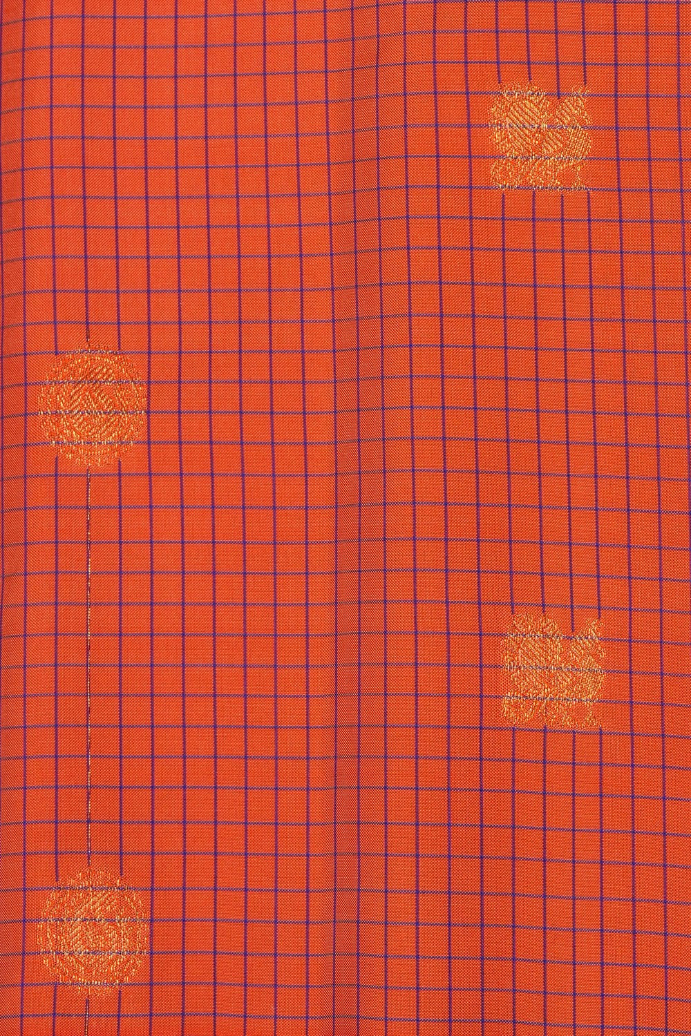 Image of Coral-Peach Gadwal Silk Kattam Saree