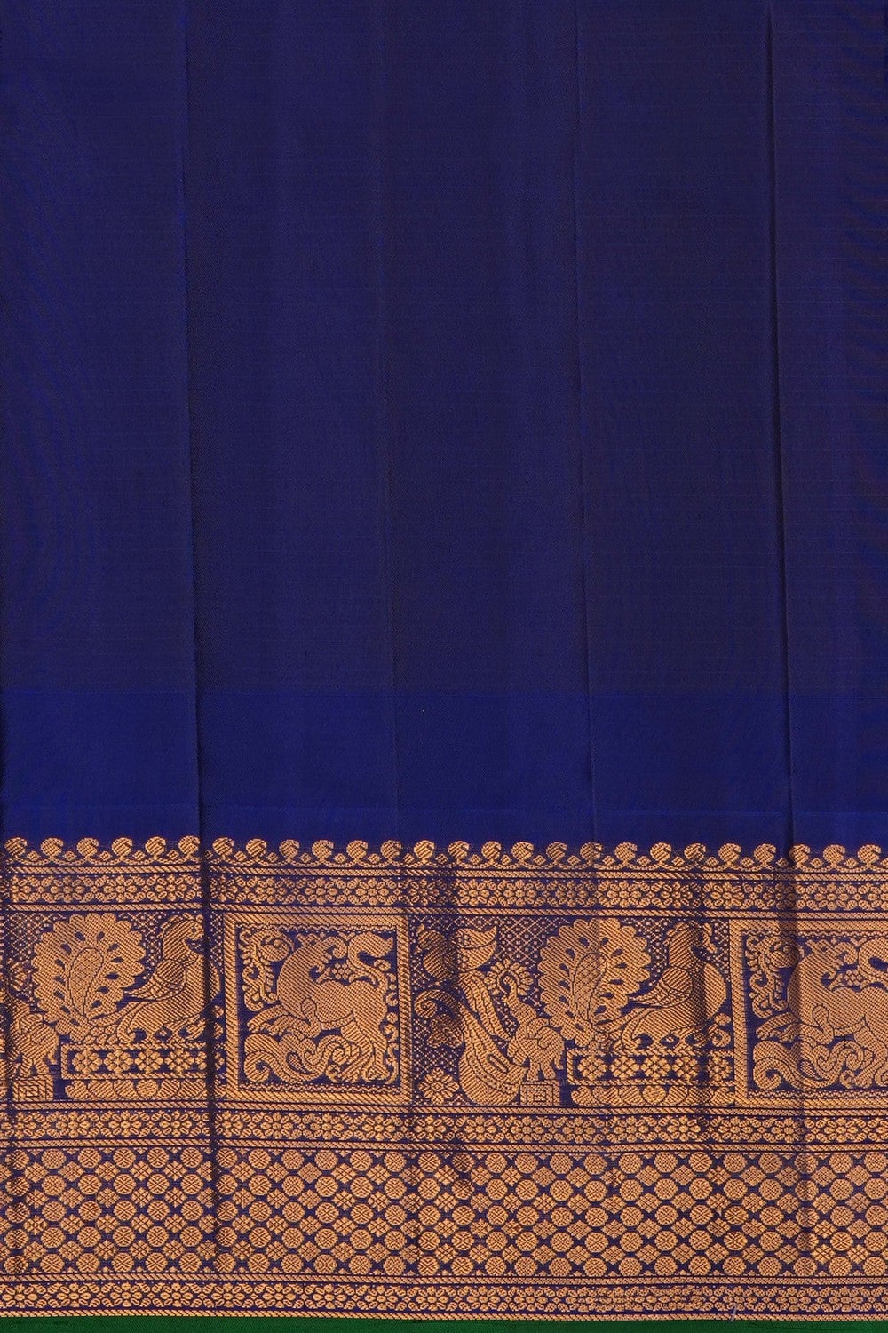 Image of Coral-Peach Gadwal Silk Kattam Saree