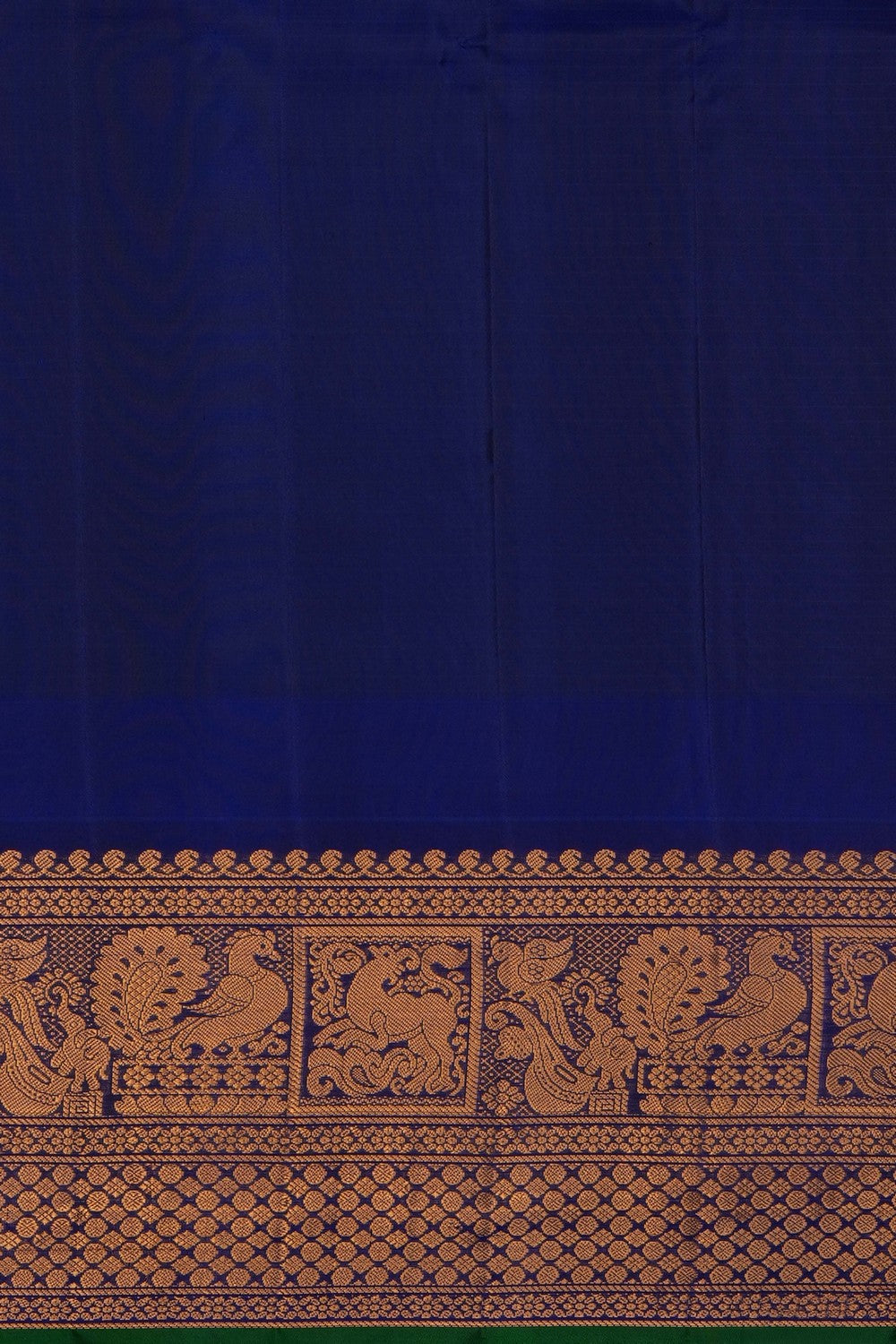 Image of Sea Green Gadwal Silk Kattam Saree
