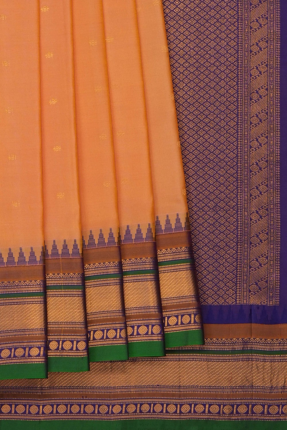 Image of Peach Gadwal Silk Saree