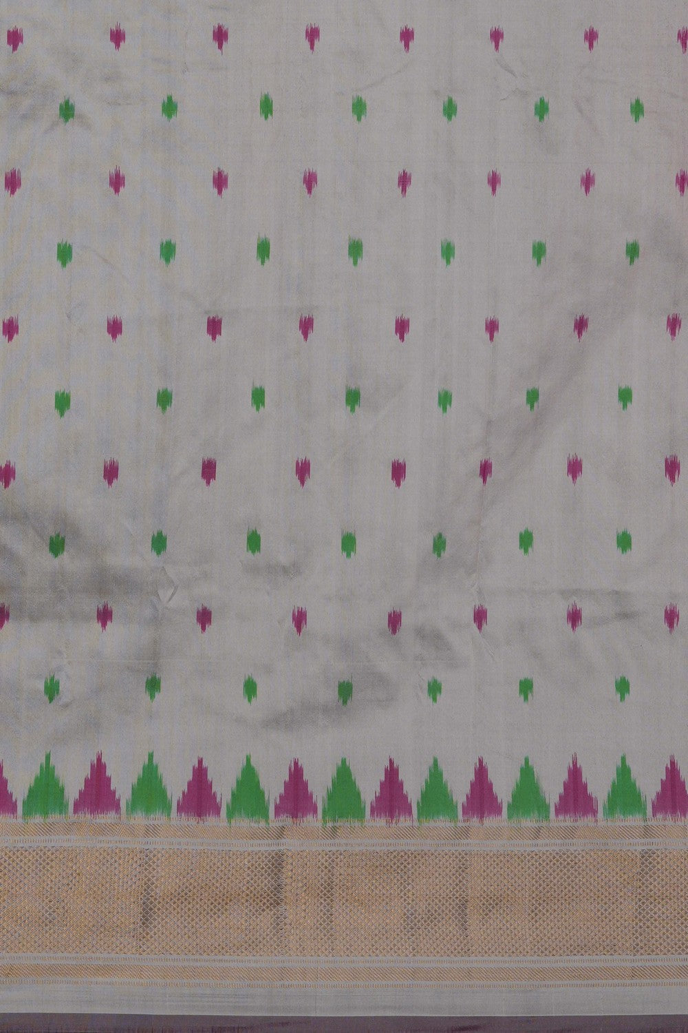 Image of A Madhubani Fusion Pochampally Silk Saree