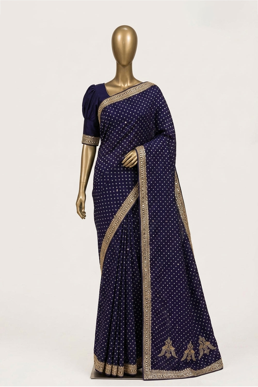 Image of A Purple Embroidered Saree