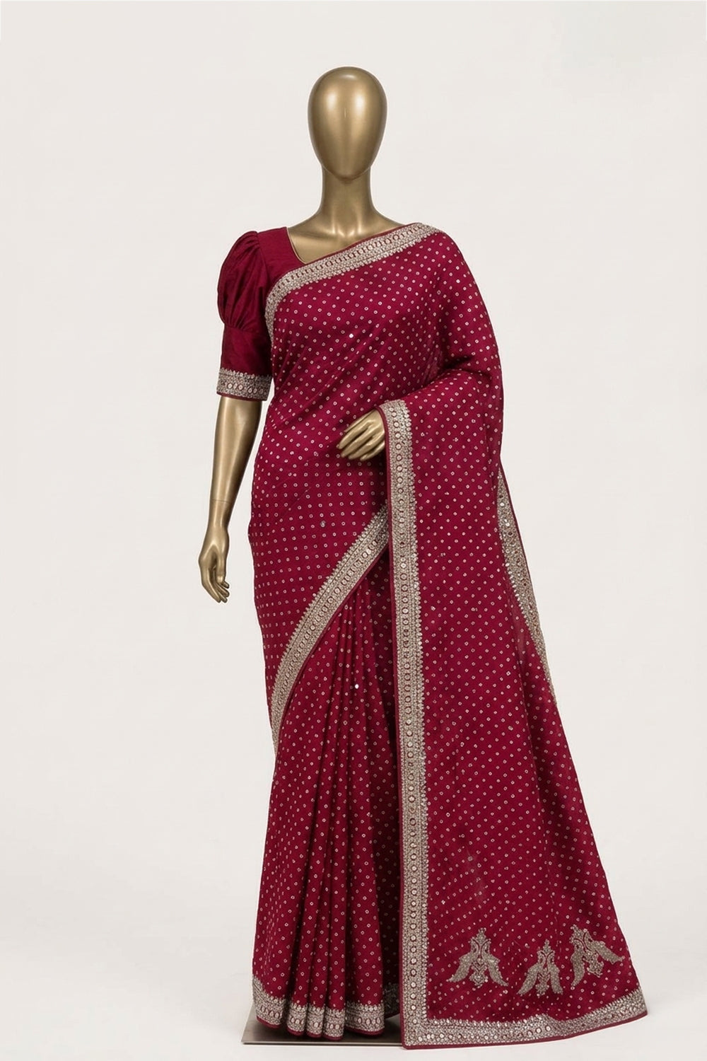 Image of A Pink Embroidered Saree