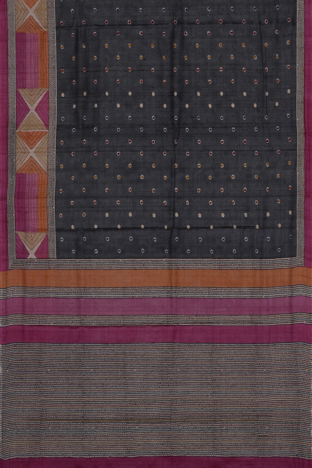 Image of Grey Desi Tussar Silk Saree
