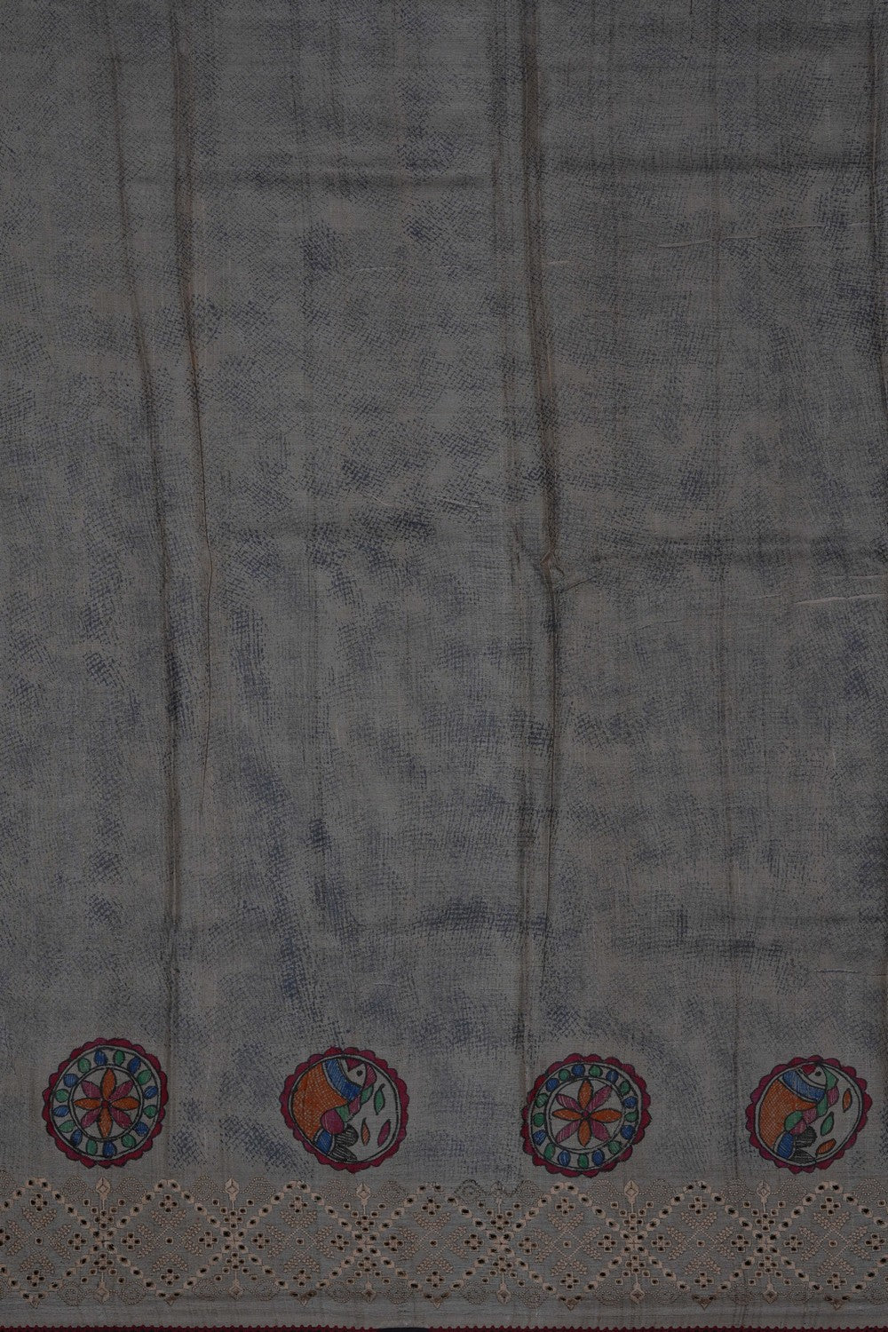 Image of Off-White Desi Tussar Silk Saree