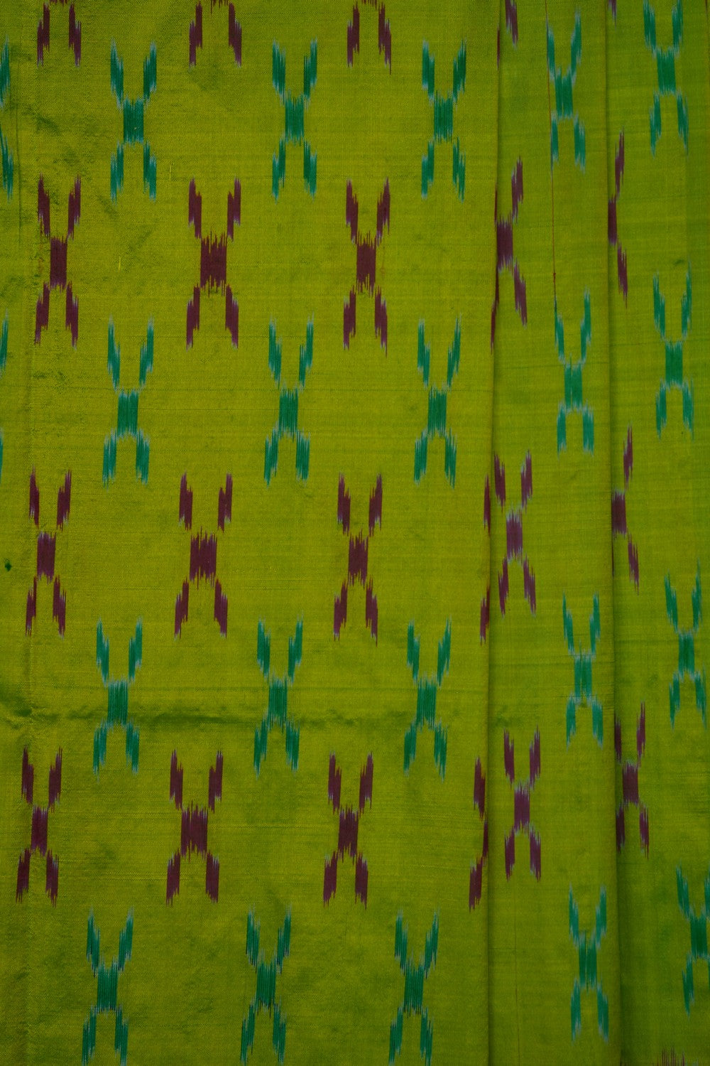 Image of Green Pochampally Ikat Silk Saree
