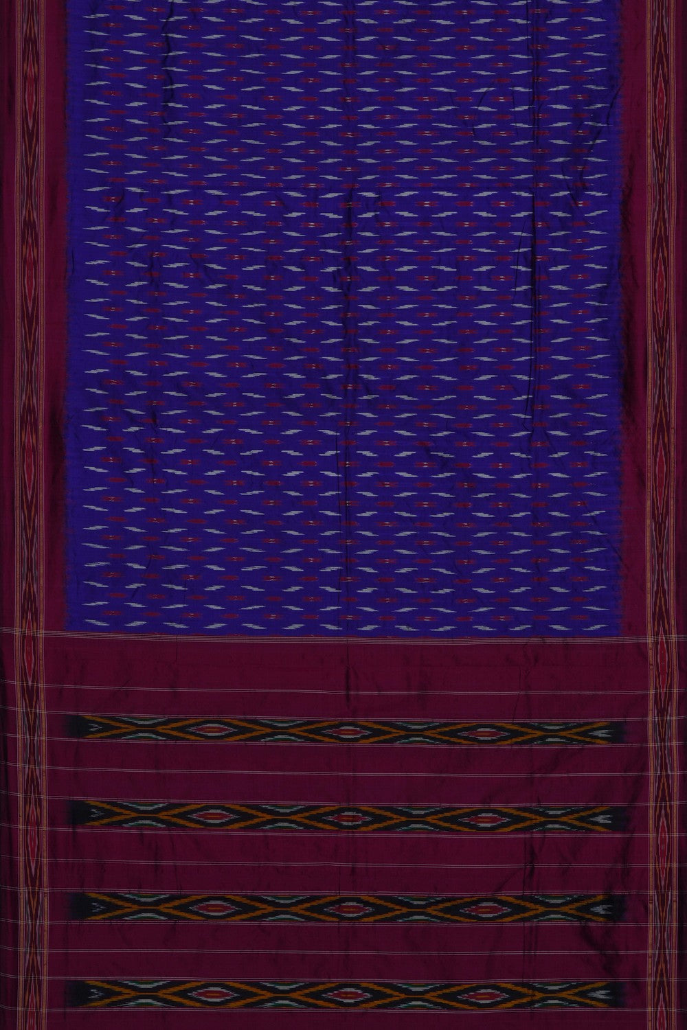 Image of Purple Pochampally Ikat Silk Saree