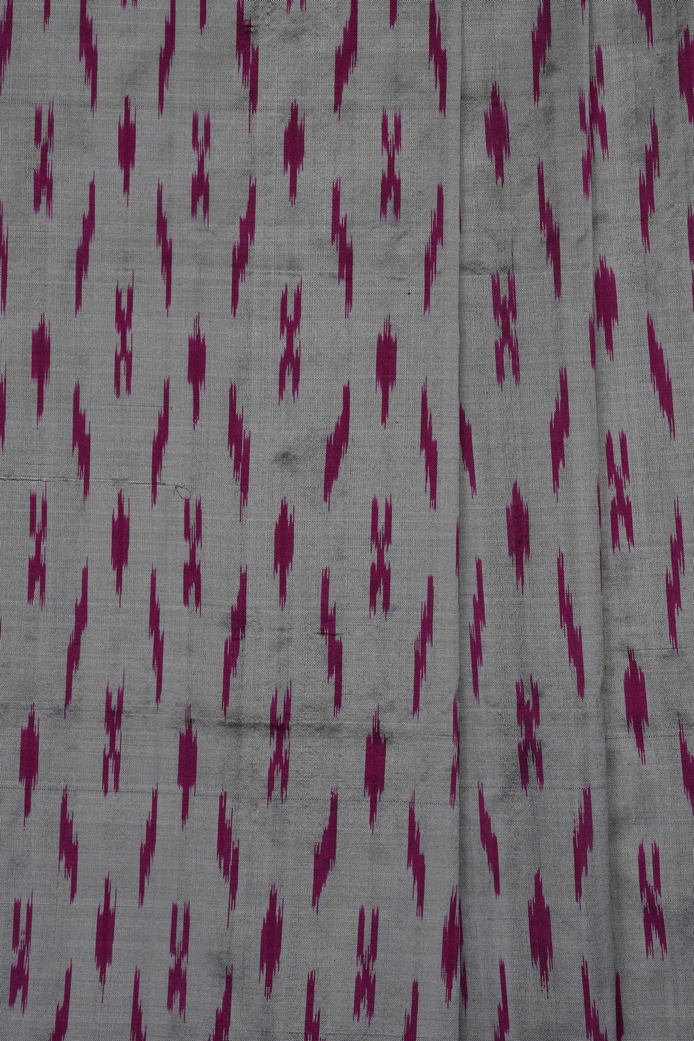 Image of Grey Pochampally Ikat Silk Saree