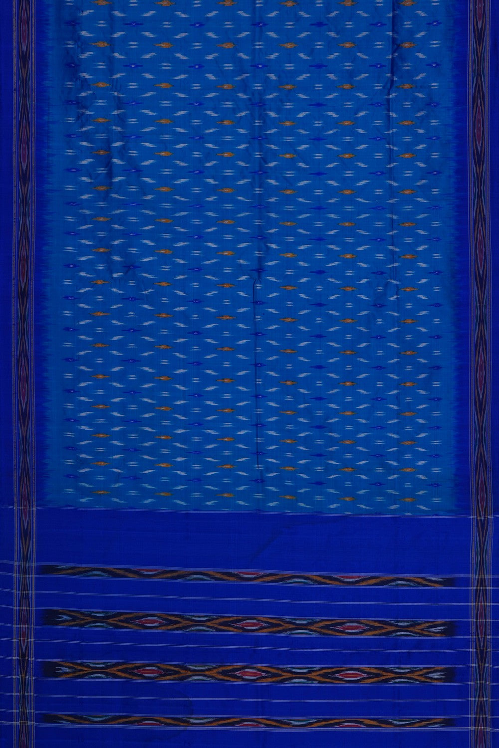 Image of Blue Pochampally Ikat Silk Saree