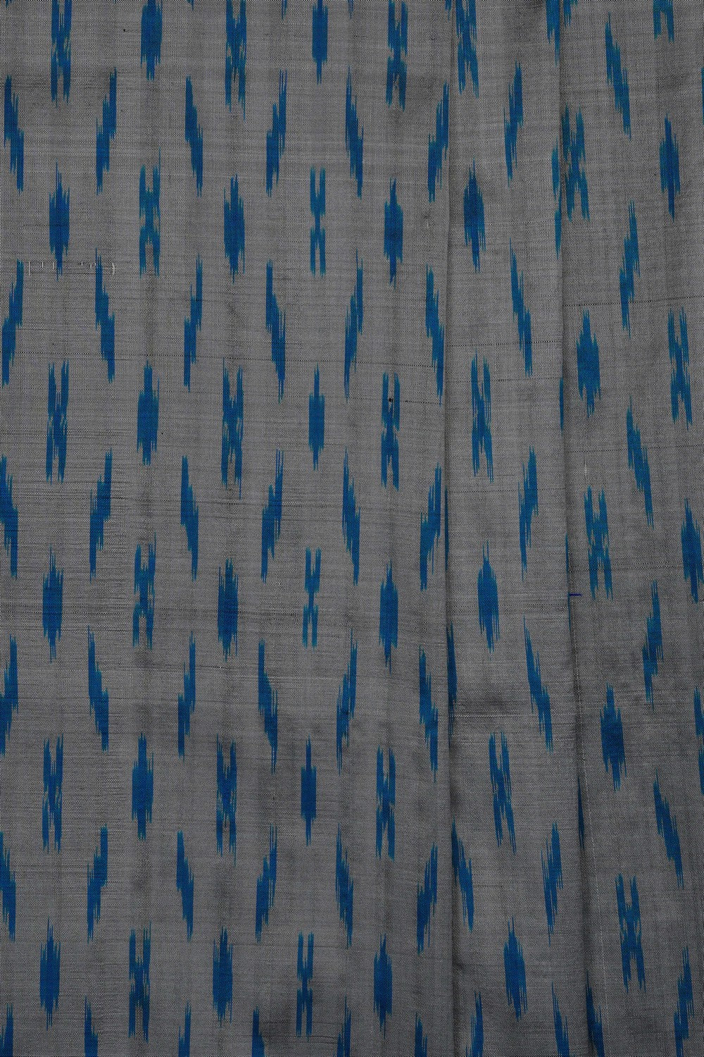 Image of Grey Pochampally Ikat Silk Saree