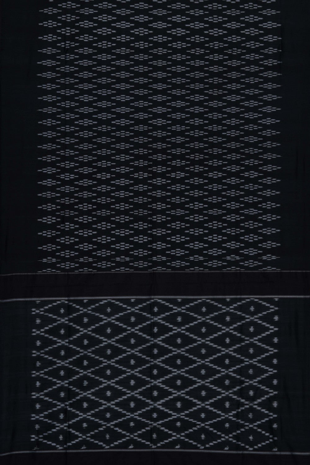 Image of Black Pochampally Ikat Silk Saree