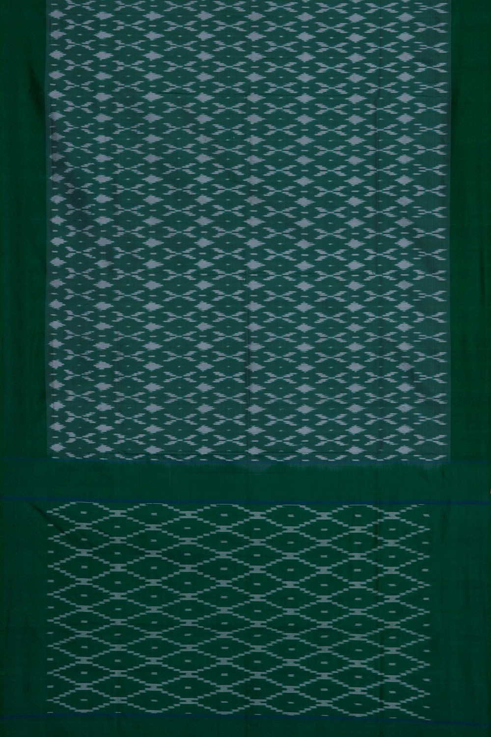 Image of Green Pochampally Ikat Silk Saree
