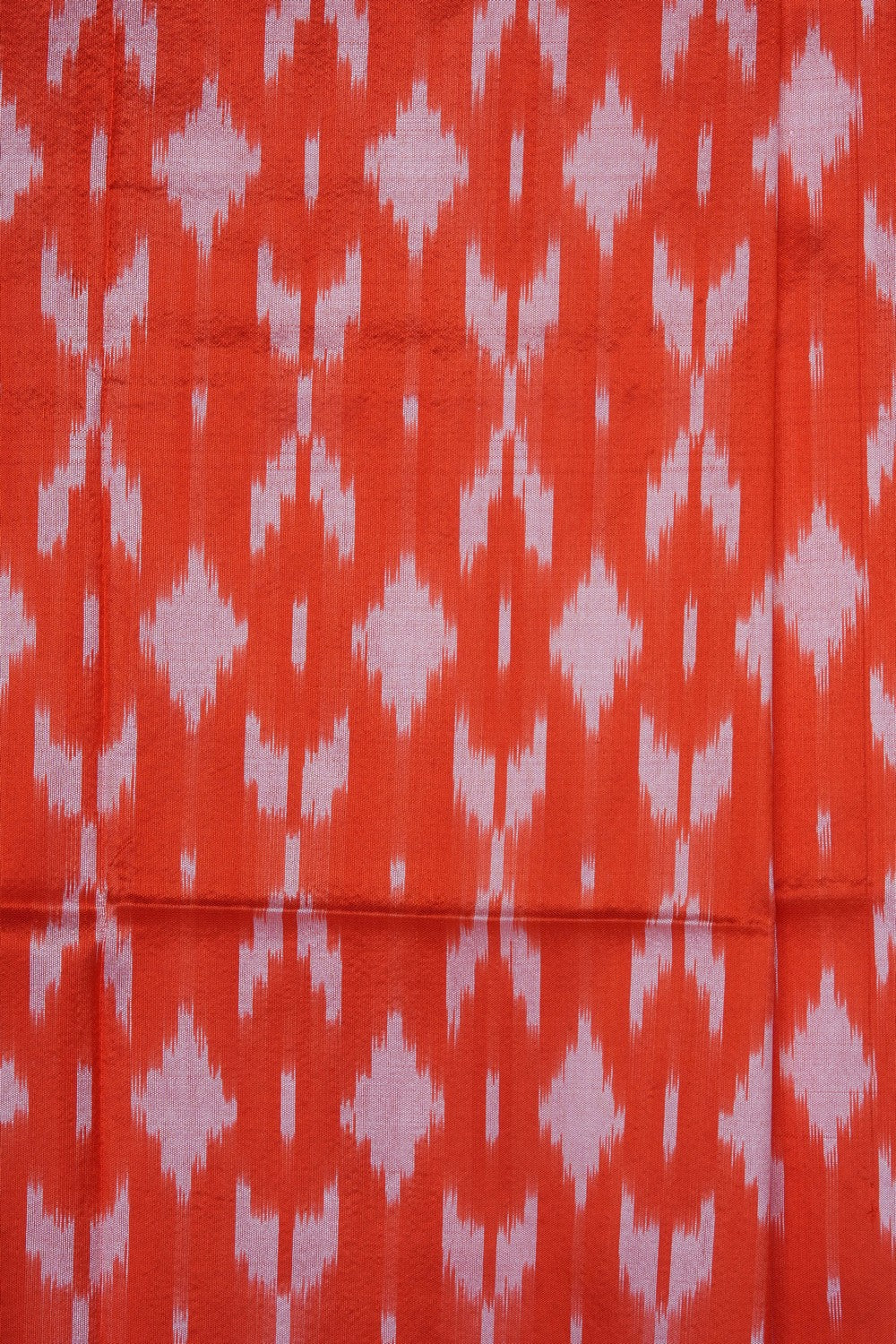 Image of Orange Pochampally Ikat Silk Saree