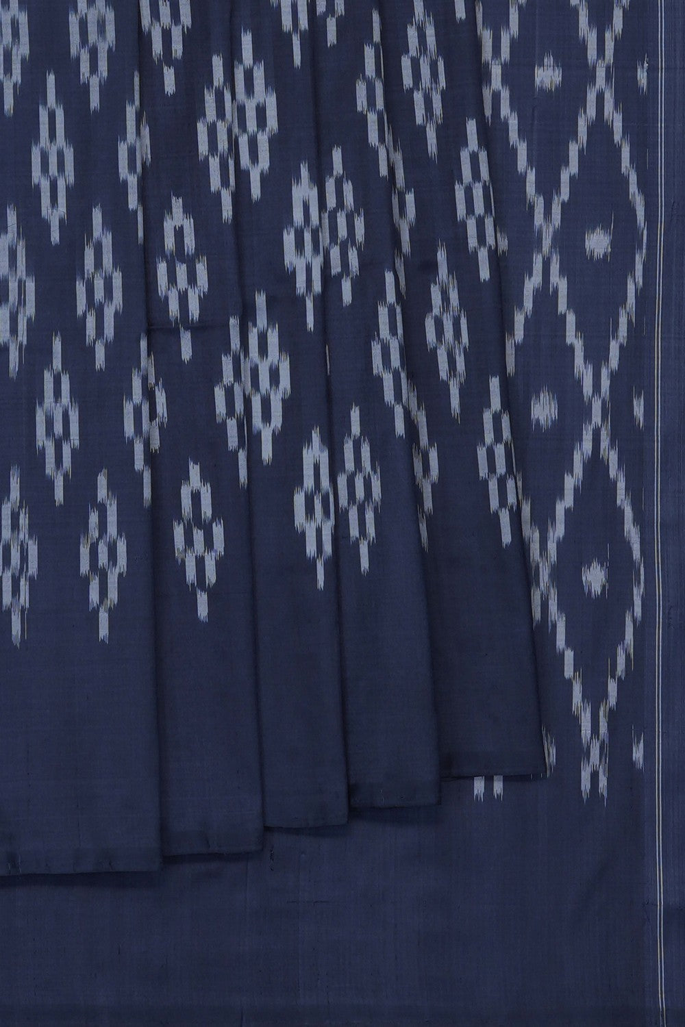 Image of Grey Pochampally Ikat Silk Saree