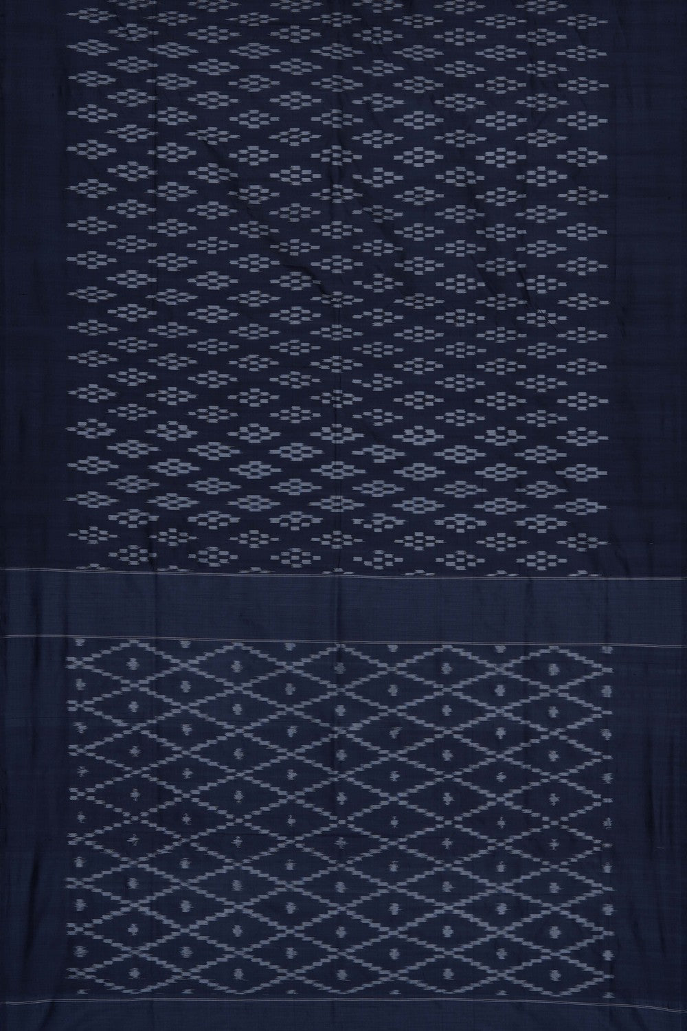 Image of Grey Pochampally Ikat Silk Saree