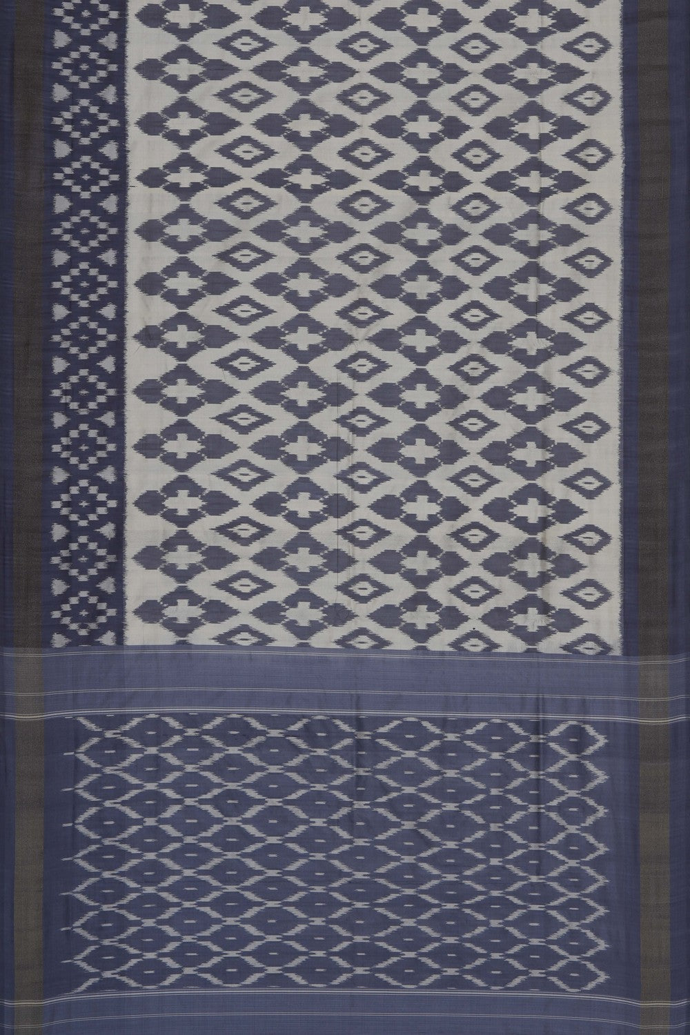 Image of Cream Pochampally Ikat Silk Saree