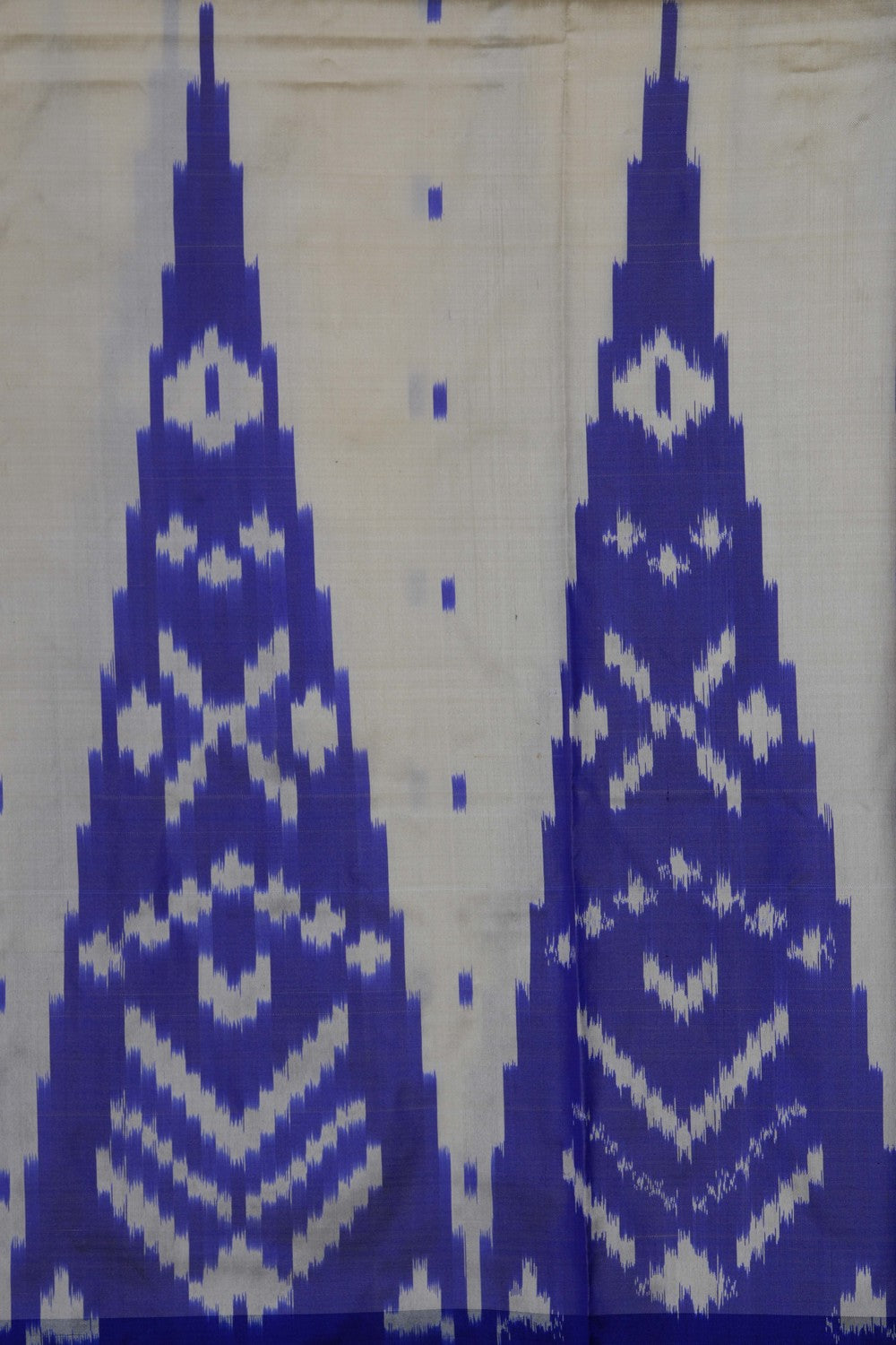 Image of Cream Pochampally Ikat Silk Saree