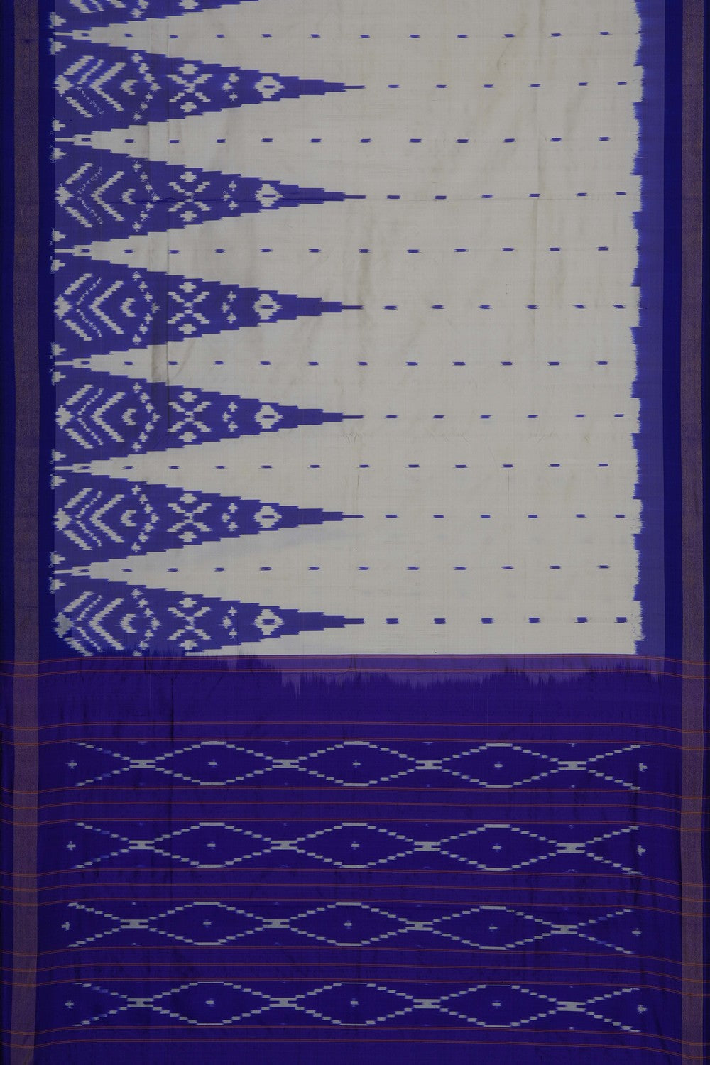 Image of Cream Pochampally Ikat Silk Saree