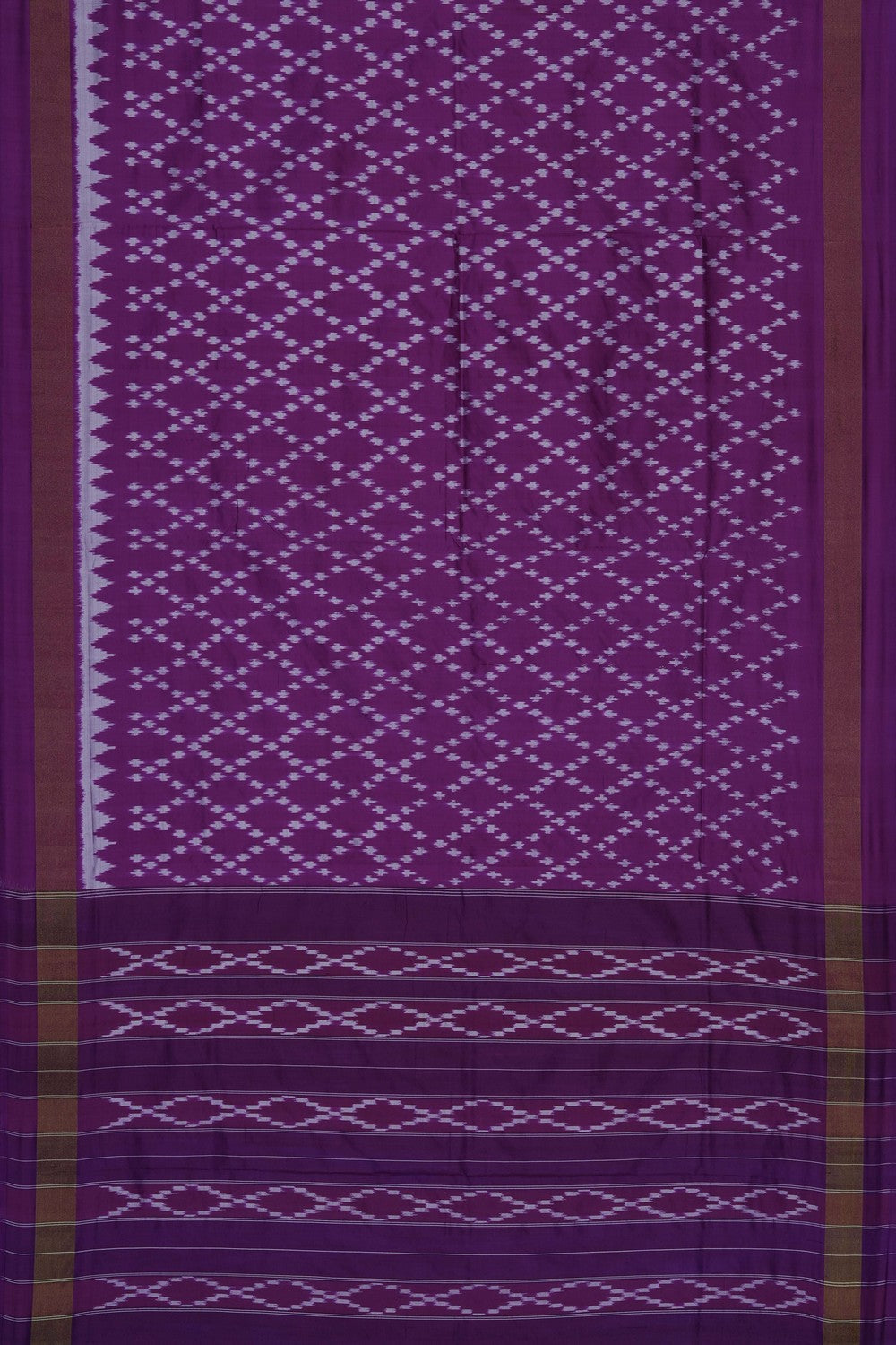 Image of Purple Pochampally Ikat Silk Saree