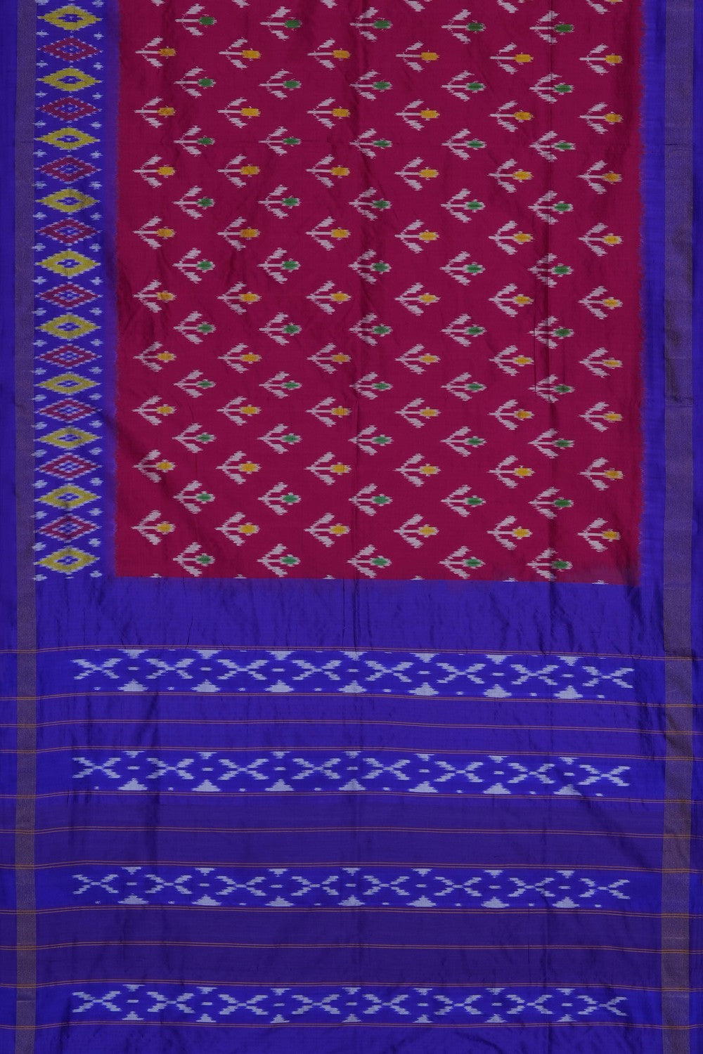 Image of Pink Pochampally Ikat Silk Saree