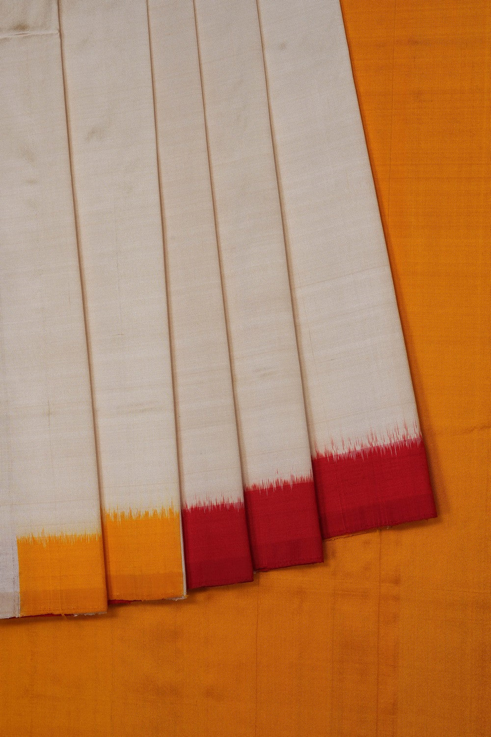 Image of Ivory Cream Pochampally Ikat Silk Saree