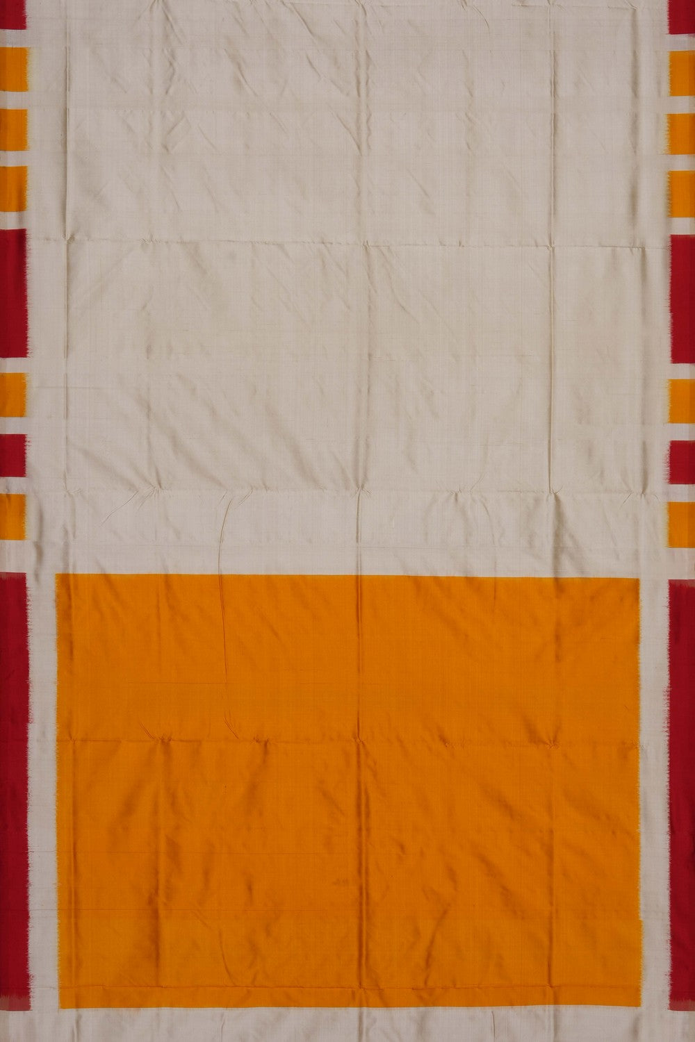 Image of Ivory Cream Pochampally Ikat Silk Saree
