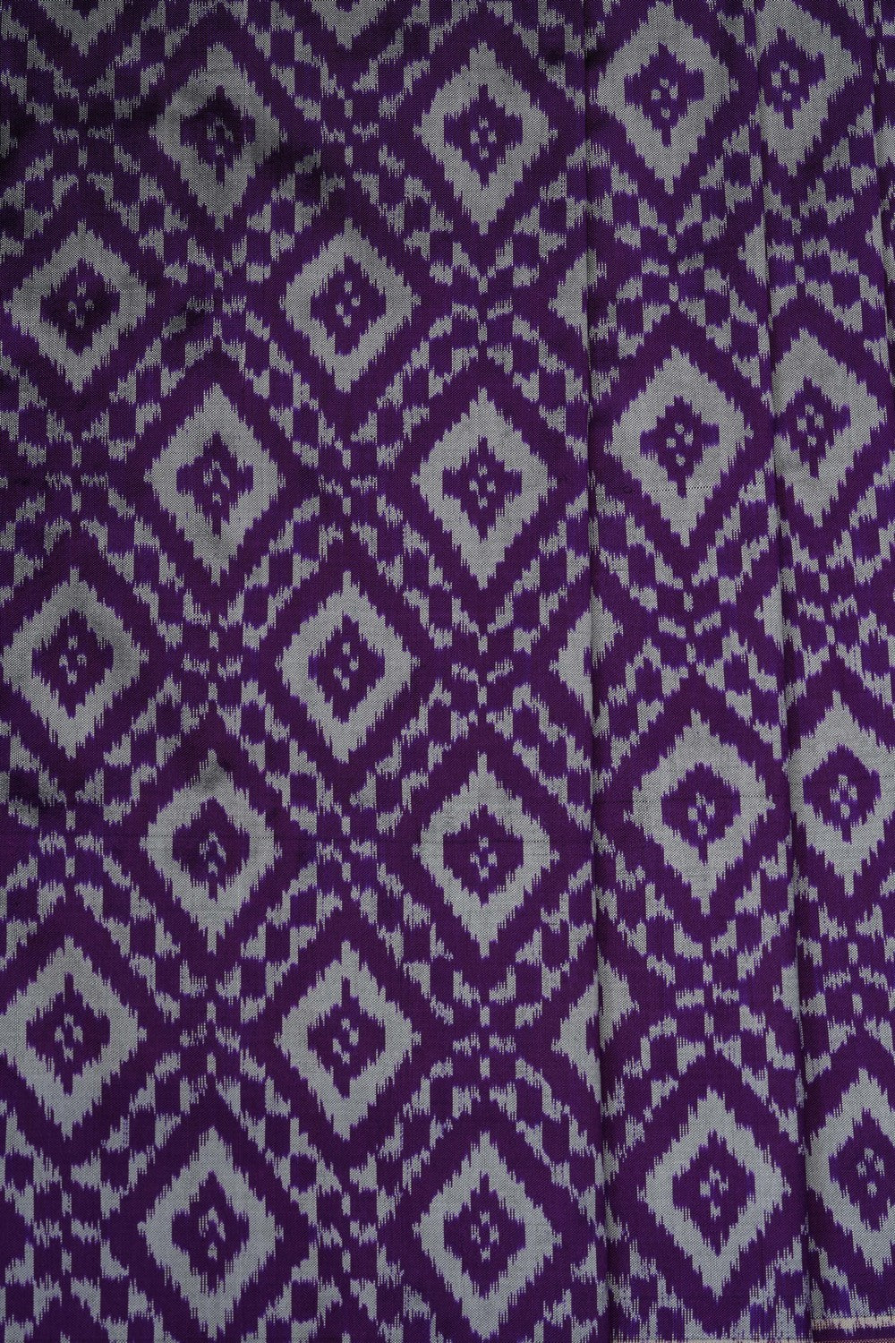 Image of Purple Pochampally Ikat Silk Saree