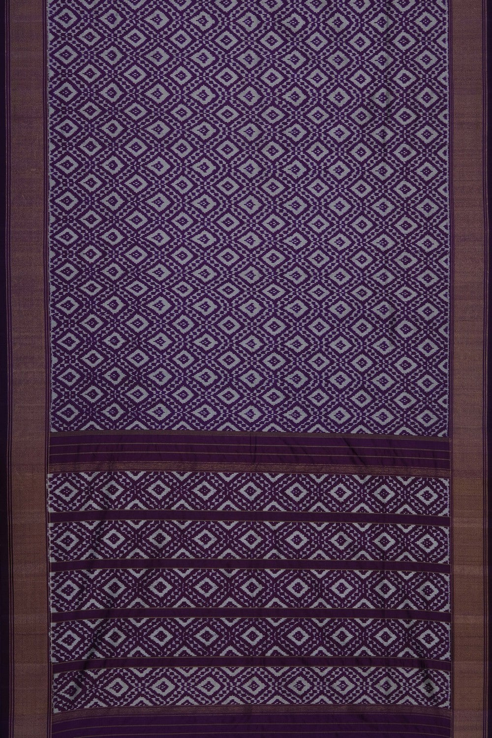 Image of Purple Pochampally Ikat Silk Saree
