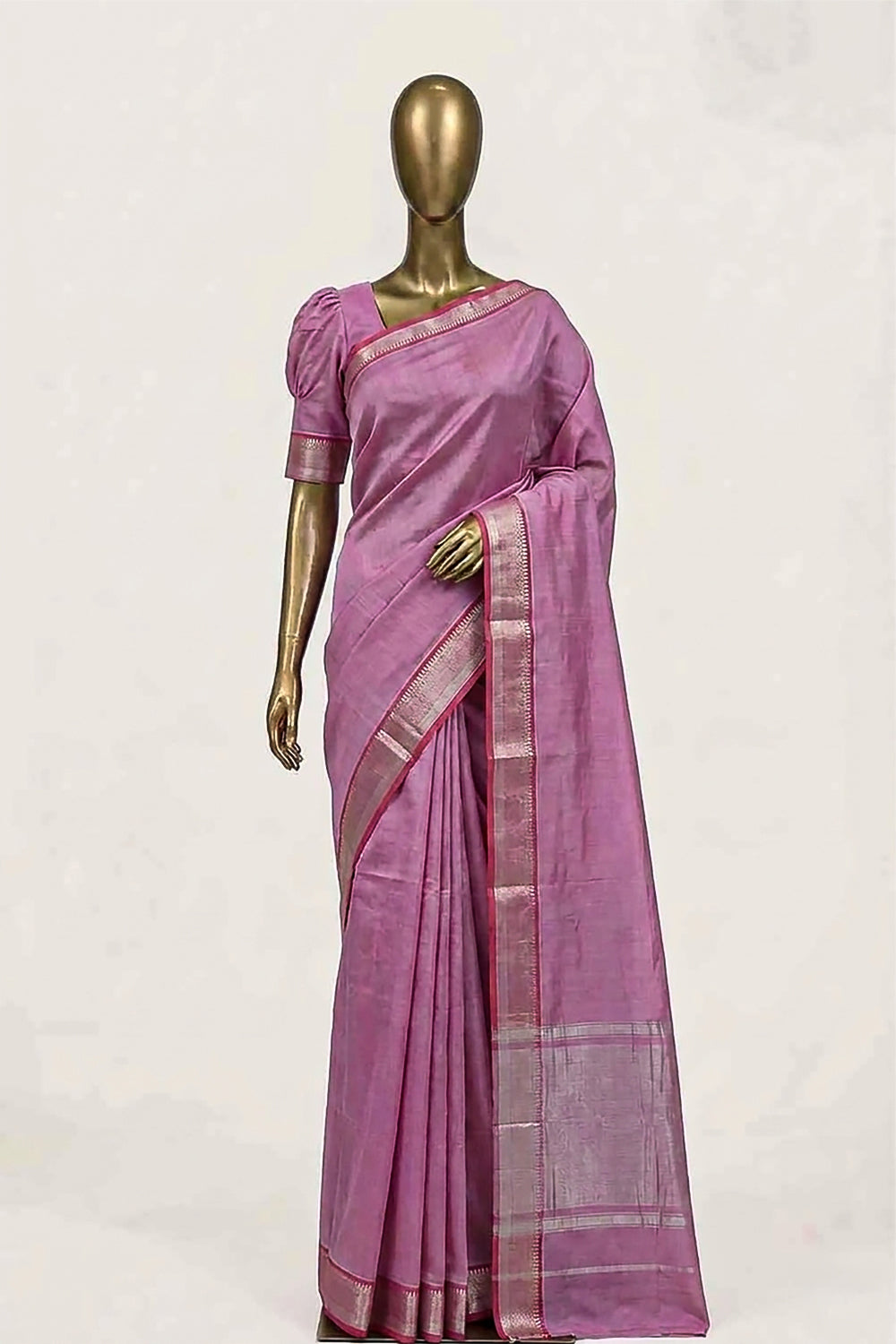 Image of Pink Mangalgiri Saree