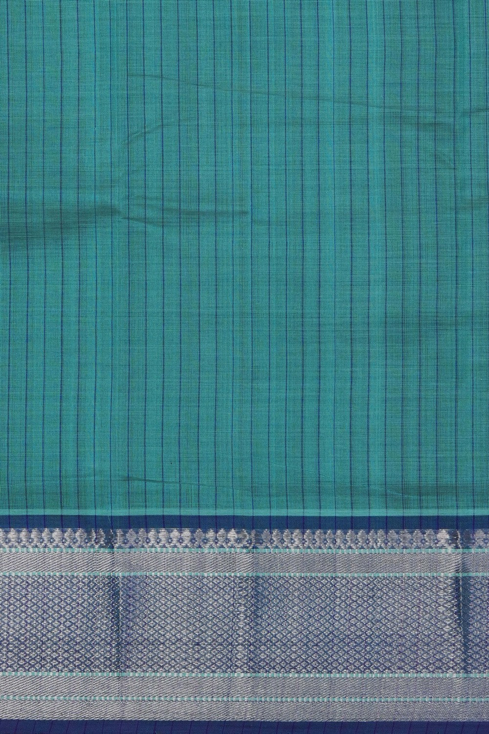 Image of Aqua-Blue Mangalgiri Saree