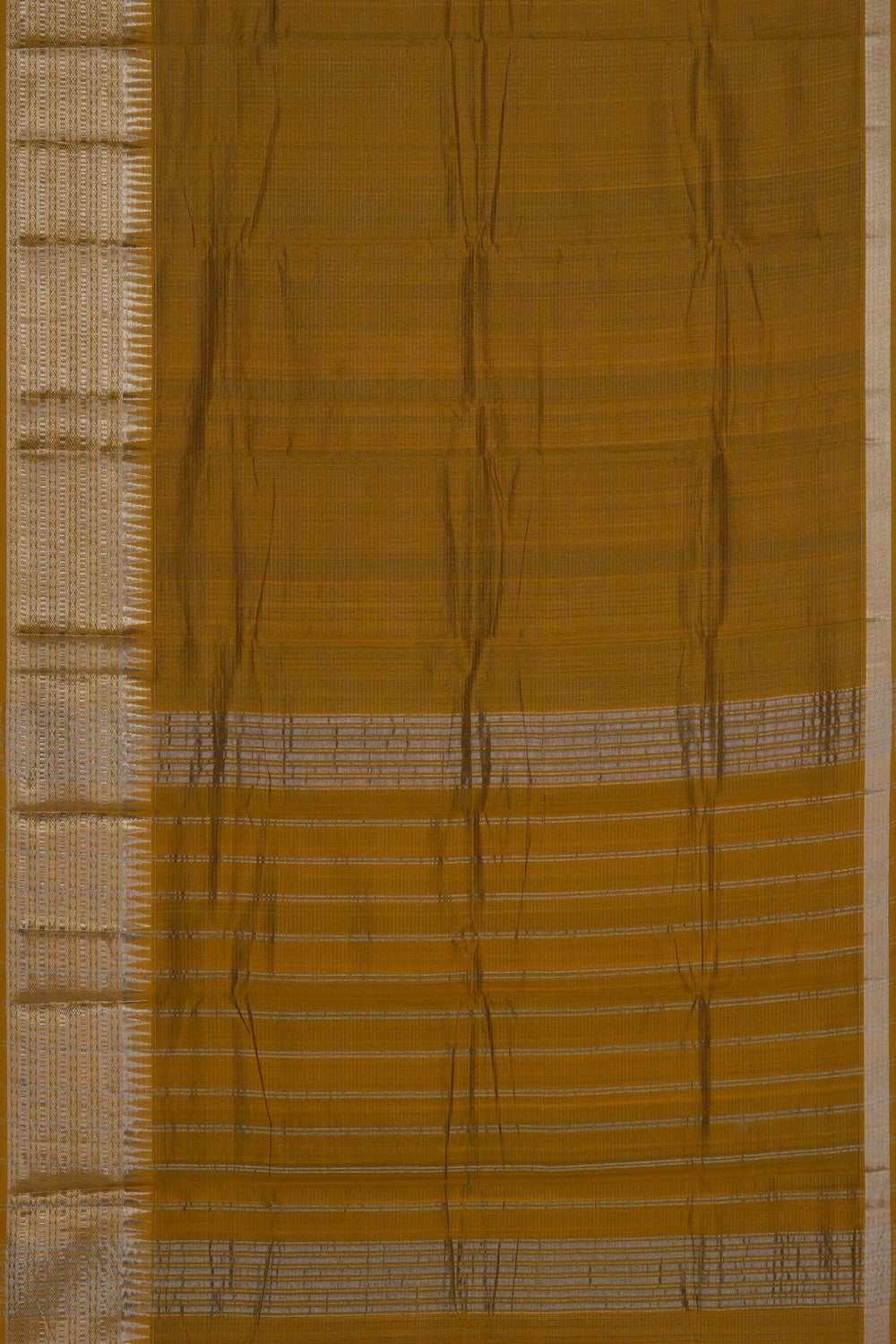 Image of Fenugreek-Yellow Mangalgiri Saree