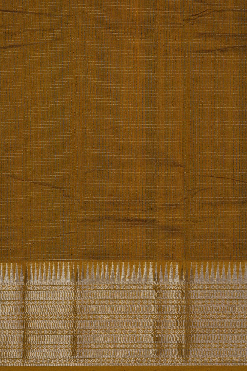 Image of Fenugreek-Yellow Mangalgiri Saree