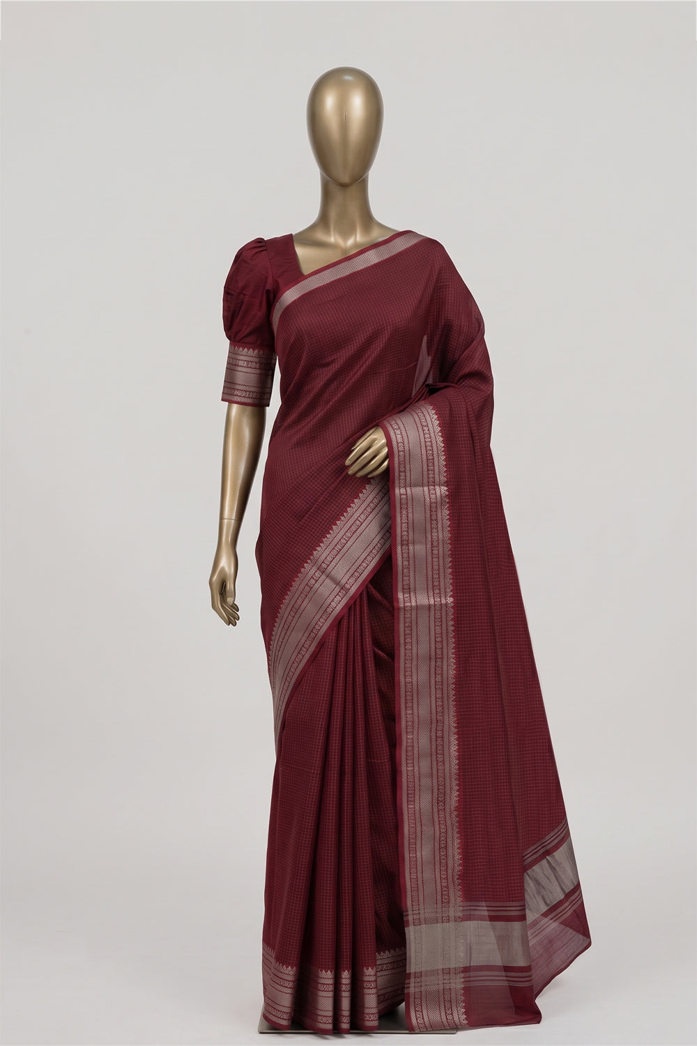 Image of Red Mangalgiri Saree