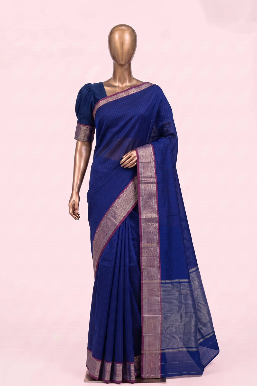 Image of Indigo Blue Mangalgiri Saree