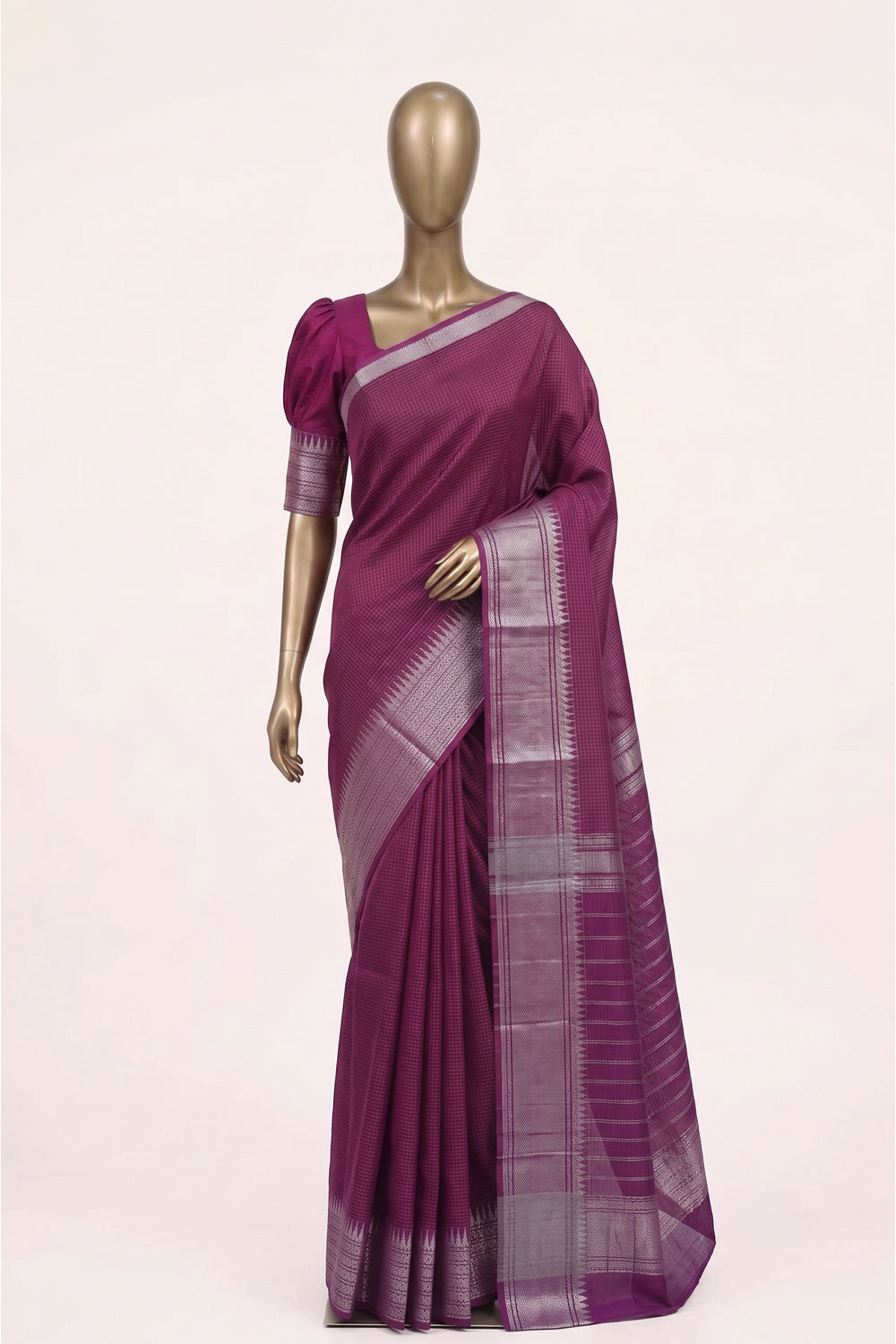 Image of Magenta Mangalgiri Saree