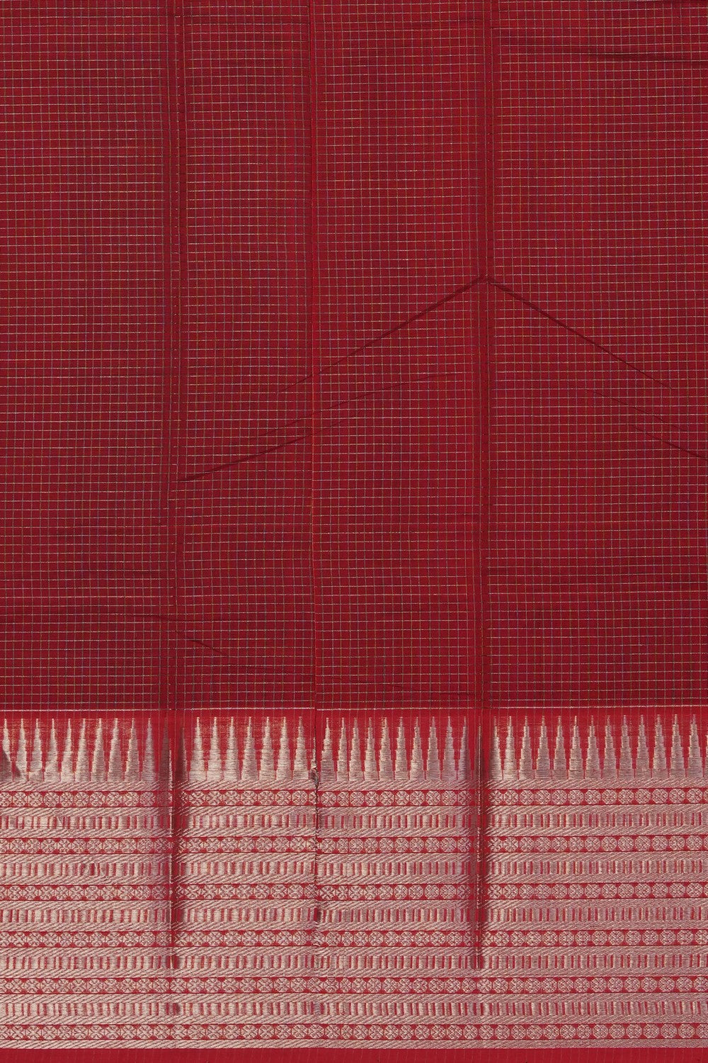 Image of Red Mangalgiri Saree