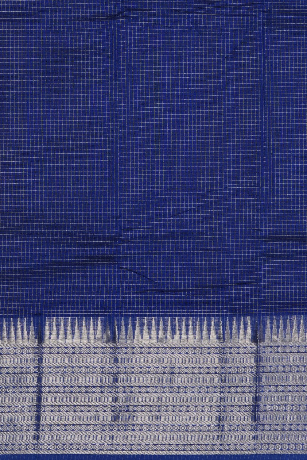Image of Smoky Blue Mangalgiri Saree
